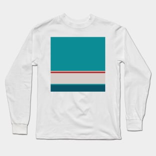 A beautiful package of Rouge, Pastel Pink, Silver, Dark Cyan and Petrol stripes. Long Sleeve T-Shirt
